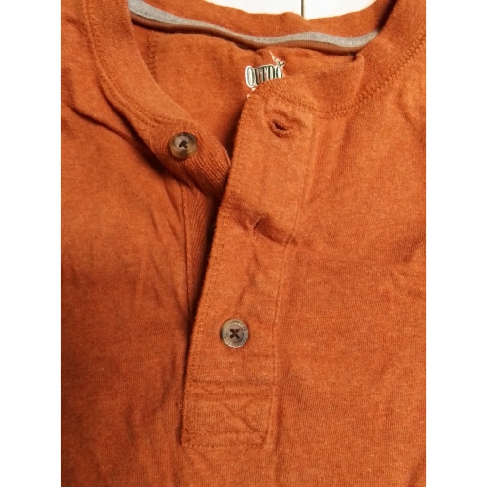 3 Button Shirt-Outdooor Life-Medium-Burnt Orange-Long Sleeve